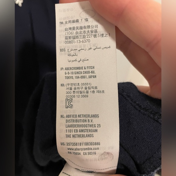 Hollister Y2K Cropped Embroidered Logo Back Designed Blue Stripe Shirt Large - Picture 4 of 5